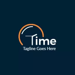 Modern Dark Blue Time Management for Business Efficiency Logo Template