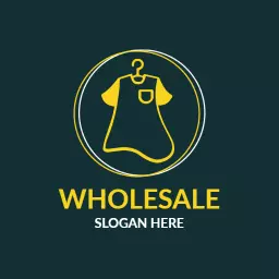 Modern Dark Green and Yellow Clothing Wholesale Logo Template