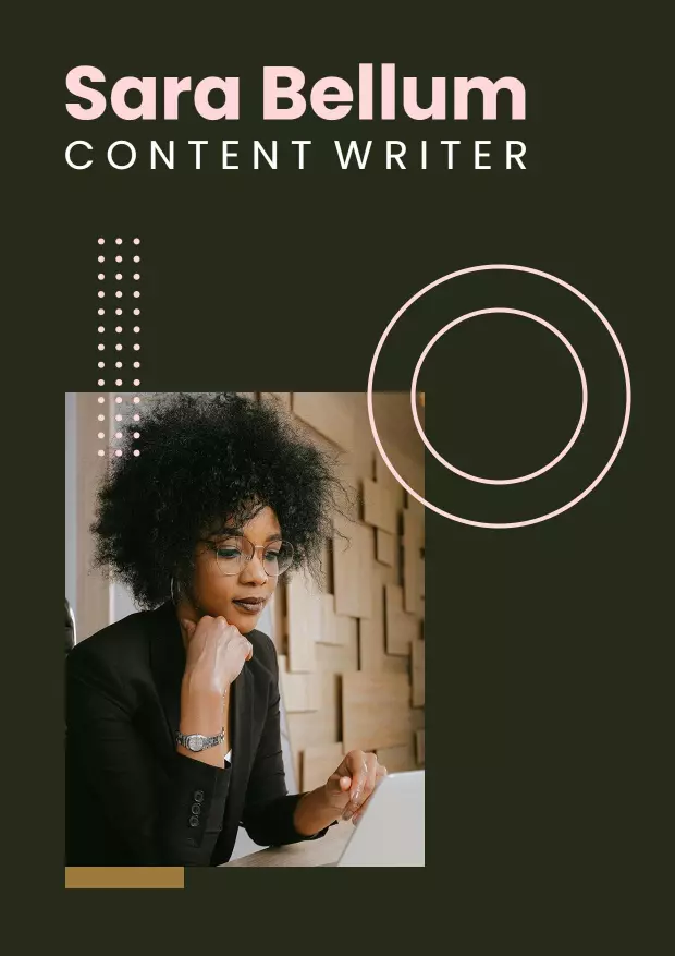 Modern Dark Green Creative Content Writer Portfolio Brochure Template