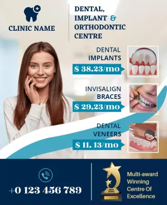 Modern Dental Care and Orthodontics Promotion Poster Template
