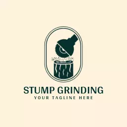 Modern Design Featuring Stump Grinding and Tree Care Logo Template