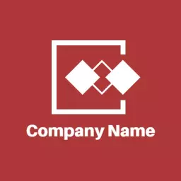 Modern Design Featuring White Squares on Red Background Logo Template