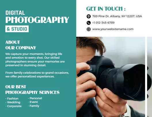 Modern Digital Photography Services Showcase Brochure Template