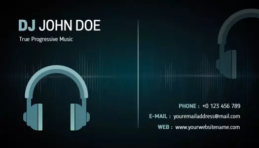 Modern DJ Headphone Musician Business Card Template