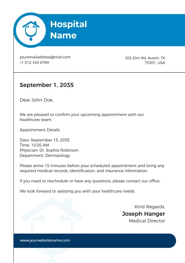 Modern Doctor Appointment Letterhead Template