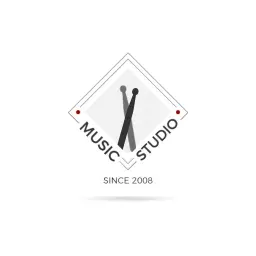 Modern Drumming Design Showcasing Music Studio Excellence Logo Template