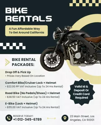 Modern Dynamic Bike Rentals Service Advertising Poster Template