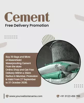 Modern Earthy Tone Cement Free Delivery Promotion Poster Template