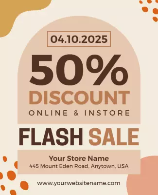 Modern Earthy Tones Flash Sale Online Shopping Flyer Template