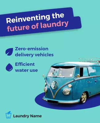 Modern Eco-Friendly Laundry Service Innovation Poster Template