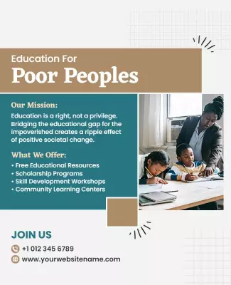 Modern Educational Initiative for Underprivileged Communities Poster Template