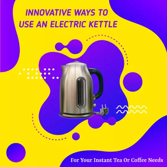 Modern Electric Kettle for Instant Tea and Coffee Solutions Ad Template