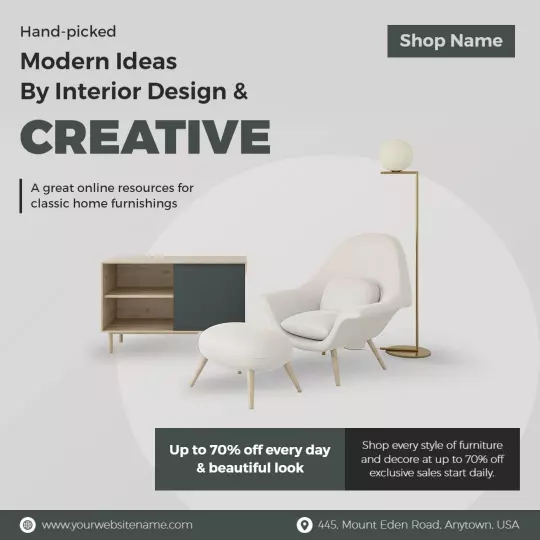 Modern Elegant Furniture Ideas with Stylish Lighting Ad Template