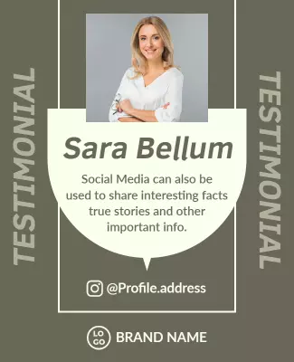 Modern Elegant Green Social Media Testimonial Poster Template