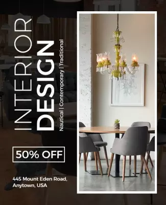 Modern Elegant Interior Design Discount Flyer Template