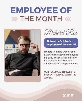 Modern Employee Recognition with Warm Colors Poster Template