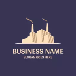 Modern Factory Design Showcasing Industrial Power Logo Template
