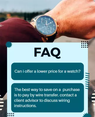 Modern FAQ Design for Watch Purchase Inquiry Poster Template