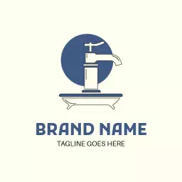 Modern Faucet Design with Vintage Sanitary Equipment Logo Template