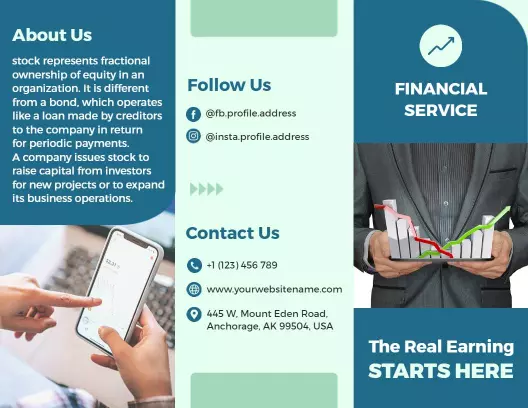 Modern Financial Services Overview and Engagement Tri Fold Brochure Template