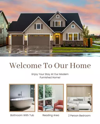Modern Furnished Home Rental Flyer Template