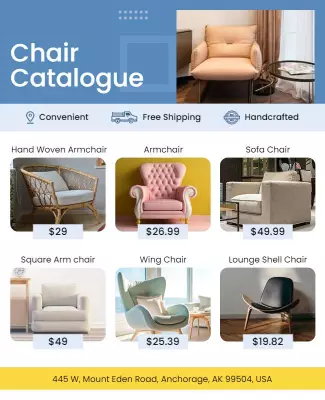 Modern Furniture Chair Catalogue Flyer Template