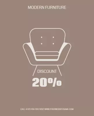 Modern Furniture Sale Discount Flyer Template