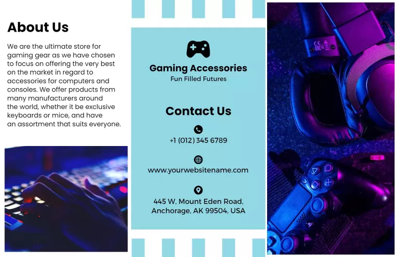 Modern Gaming Accessories and Tech Products Brochure Template