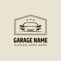 Modern Garage Design Featuring Sleek Car Silhouette Logo Template