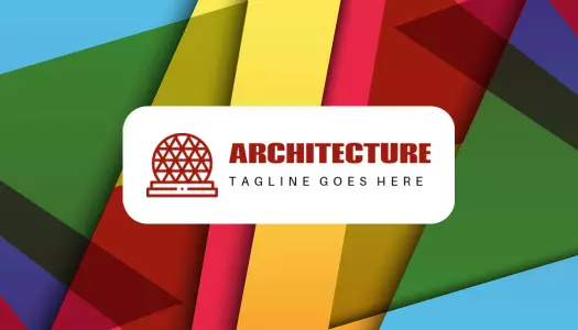 Modern Geometric Architecture Colorful Business Card Template