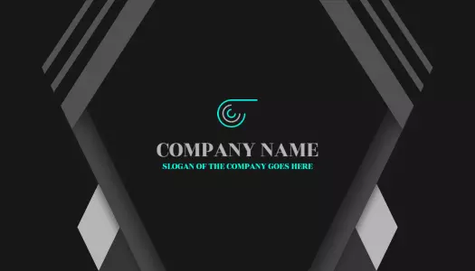 Modern Geometric Black and Gray Company Business Card Template