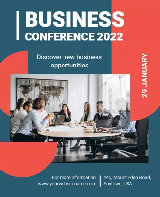 Modern Geometric Business Conference Networking Poster Template