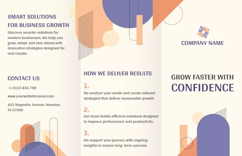 Modern Geometric Business Growth Strategy Brochure Template