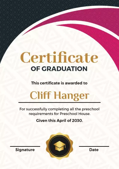 Modern Geometric Design Preschool Graduation Certificate Template