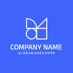 Modern Geometric Design with Vibrant Blue Background Company Logo Template