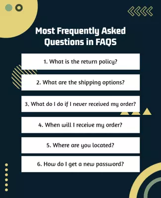 Modern Geometric FAQ Support Information Poster Template