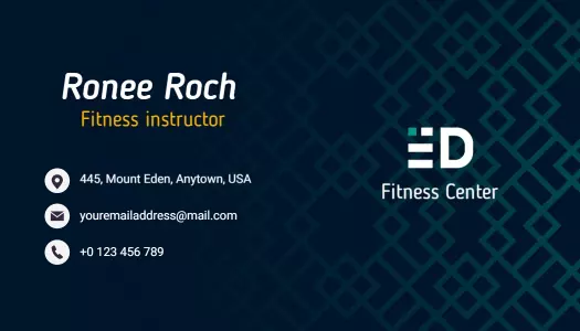 Modern Geometric Fitness Center Instructor Business Card Template