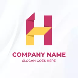 Modern Geometric H Letter Design in Bold Colors Logo Template