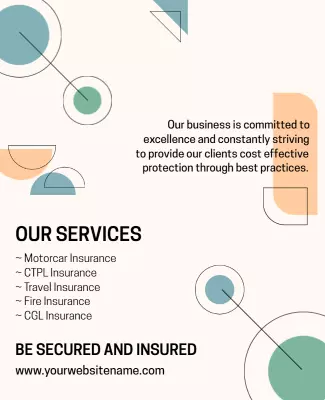 Modern Geometric Insurance Services Information Poster Template