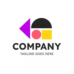 Modern Geometric Shapes Representing Company Innovations Logo Template