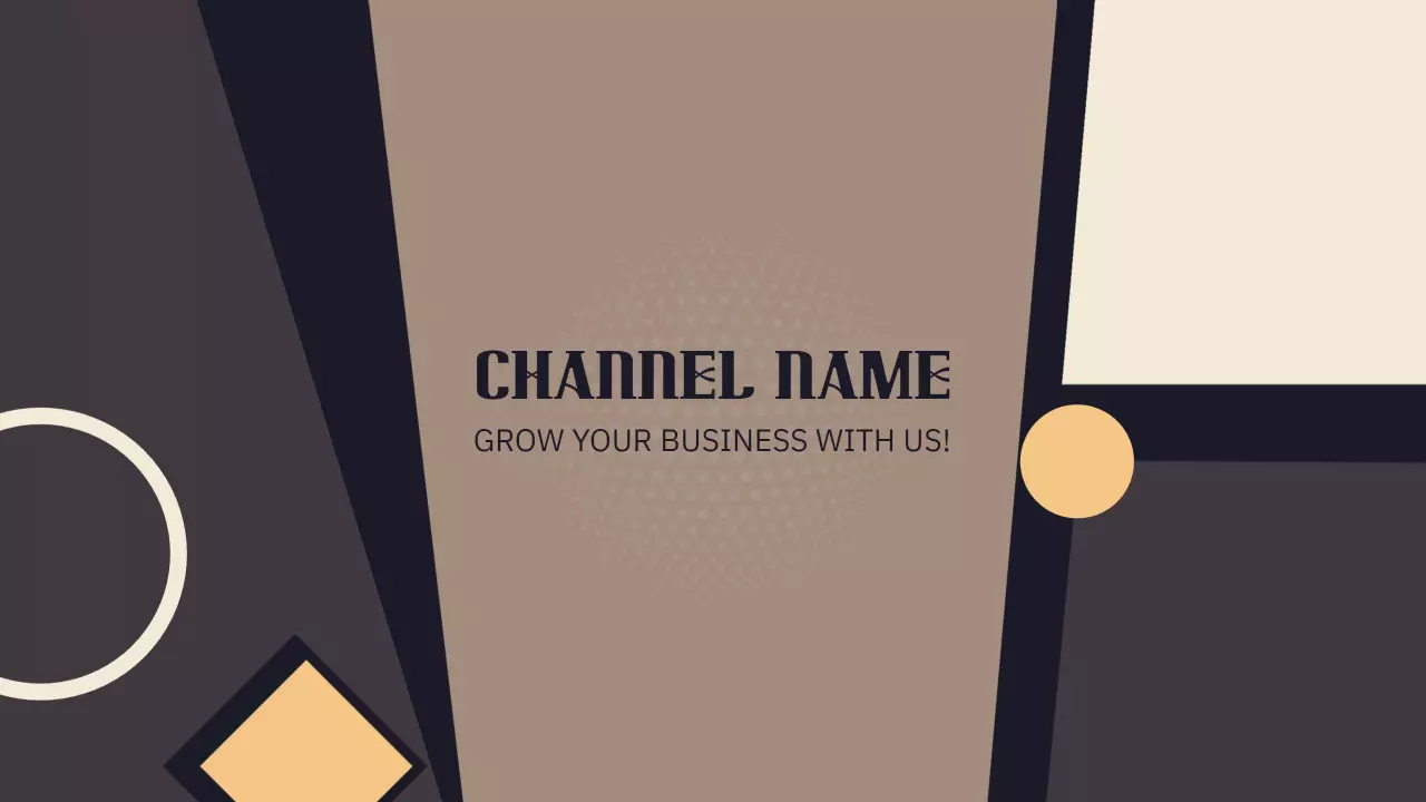 Modern Geometric Shapes with Earthy Tones YouTube Banner Template
