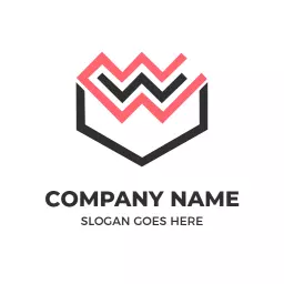Modern Geometric W Letter Design with Vibrant Colors Logo Template
