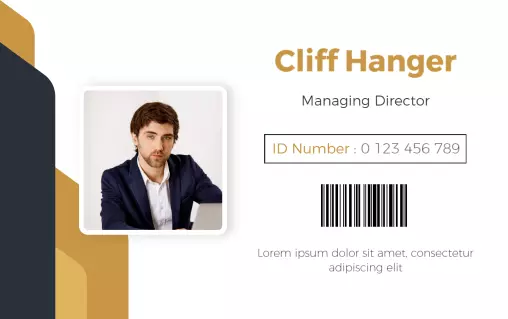 Modern Gold and Black Professional Identity Card Template