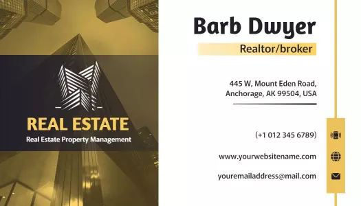 Modern Gold Geometric Real Estate Agent Business Card Template