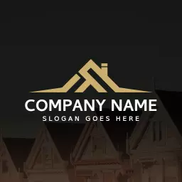 Modern Gold Roofing Design Showcasing Quality Craftsmanship Logo Template