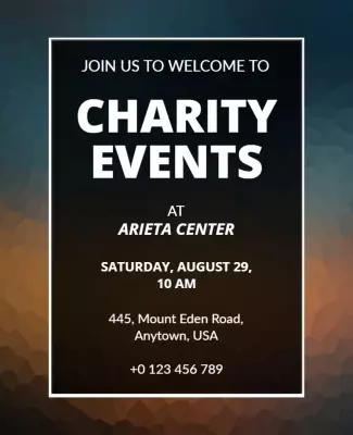 Modern Gradient Charity Event Invitation Poster Template