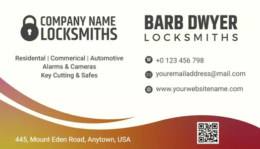 Modern Gradient Design for Locksmith Services Business Card Template