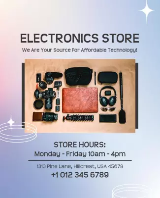 Modern Gradient Electronics Store Promotional Poster Template