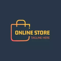 Modern Gradient Shopping Bag Design for Online Shop Logo Template