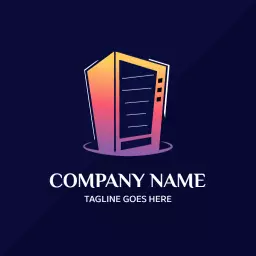 Modern Gradient Vending Machine Design for Quick Snacks Logo Template